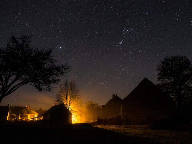 Nuit étoilée à Faugeras, lieu dit de Lapleau