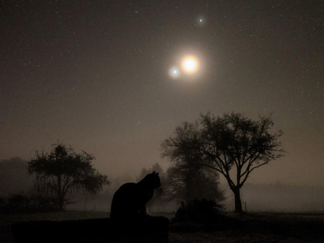 Nuit étoilée à Faugeras, lieu dit de Lapleau