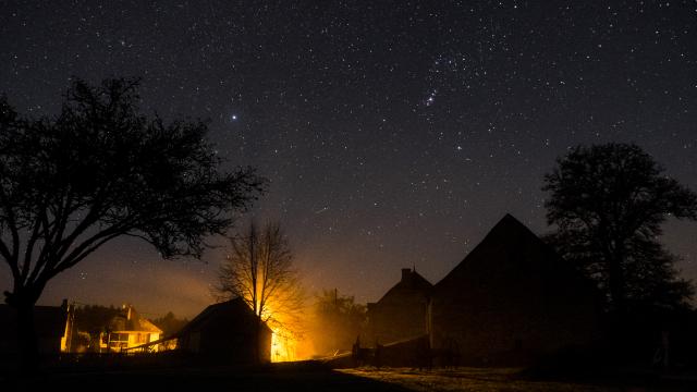 Nuit étoilée à Faugeras, lieu dit de Lapleau